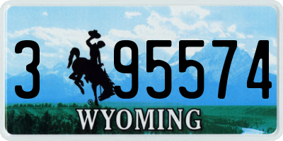 WY license plate 395574
