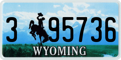 WY license plate 395736