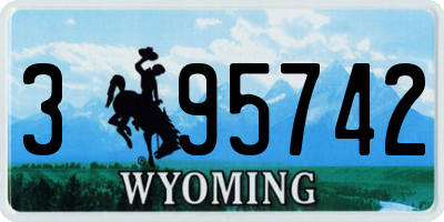 WY license plate 395742
