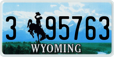 WY license plate 395763