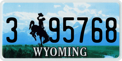 WY license plate 395768