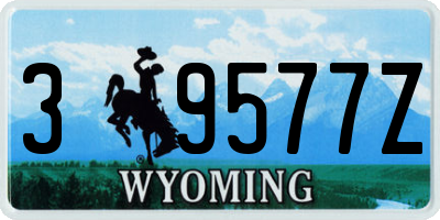 WY license plate 39577Z