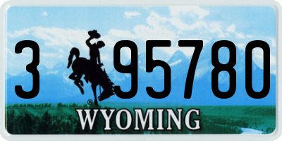 WY license plate 395780