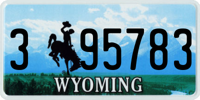 WY license plate 395783