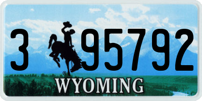 WY license plate 395792