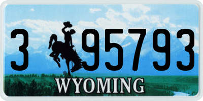 WY license plate 395793