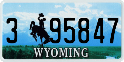 WY license plate 395847