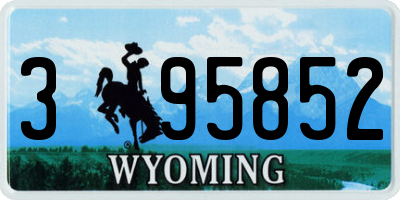 WY license plate 395852