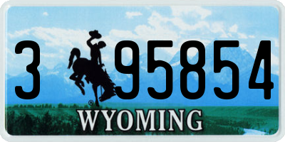 WY license plate 395854