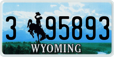 WY license plate 395893