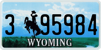 WY license plate 395984