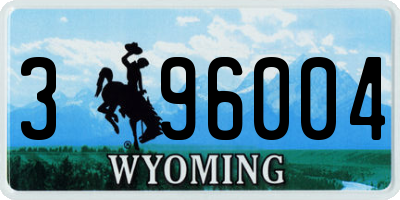 WY license plate 396004
