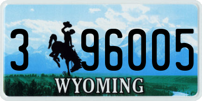 WY license plate 396005