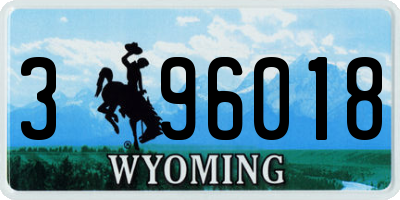 WY license plate 396018