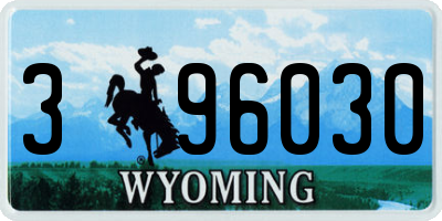 WY license plate 396030