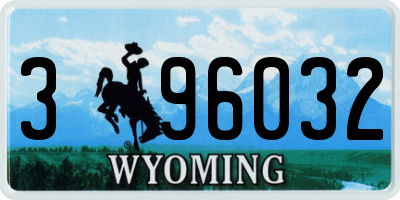 WY license plate 396032