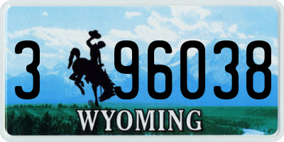 WY license plate 396038