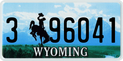 WY license plate 396041