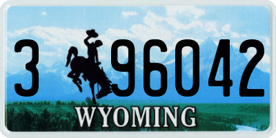 WY license plate 396042