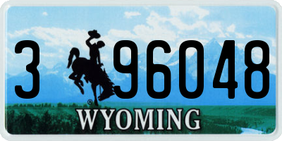 WY license plate 396048