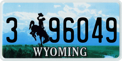 WY license plate 396049