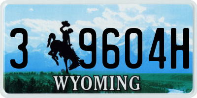 WY license plate 39604H