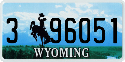 WY license plate 396051