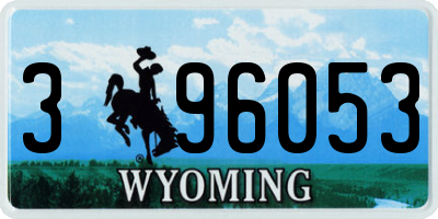 WY license plate 396053