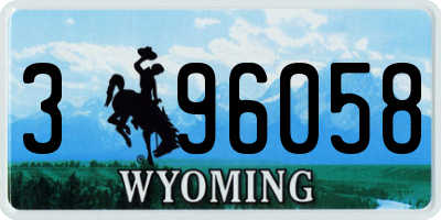 WY license plate 396058