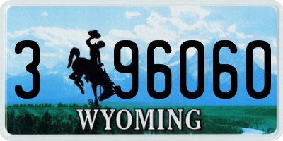 WY license plate 396060