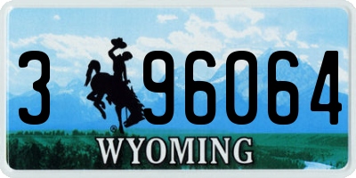 WY license plate 396064