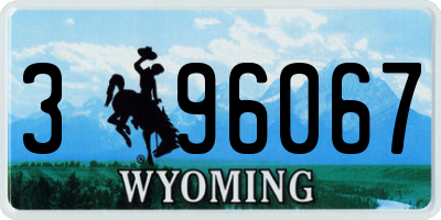 WY license plate 396067