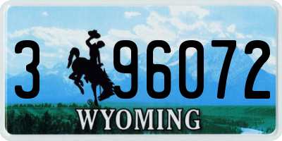 WY license plate 396072