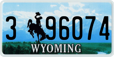 WY license plate 396074