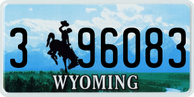 WY license plate 396083