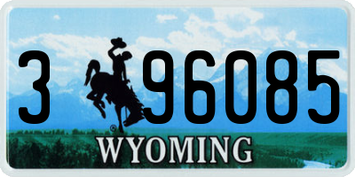 WY license plate 396085
