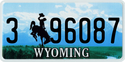 WY license plate 396087
