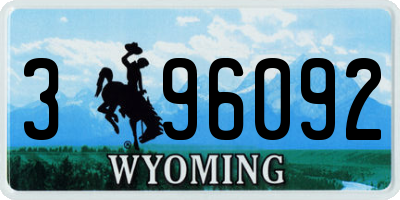 WY license plate 396092