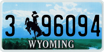 WY license plate 396094