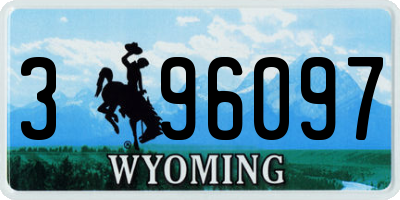 WY license plate 396097