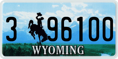 WY license plate 396100