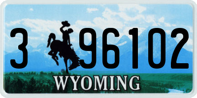 WY license plate 396102