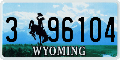 WY license plate 396104