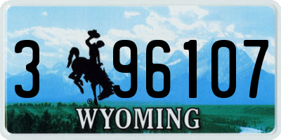 WY license plate 396107