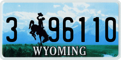 WY license plate 396110