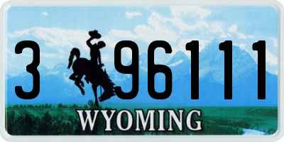 WY license plate 396111