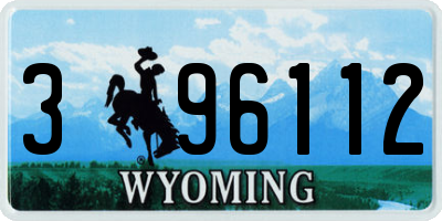 WY license plate 396112