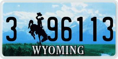 WY license plate 396113