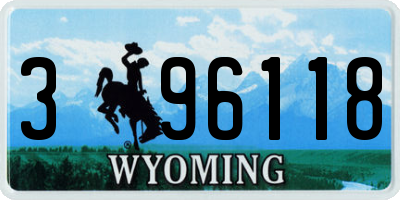 WY license plate 396118