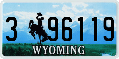 WY license plate 396119